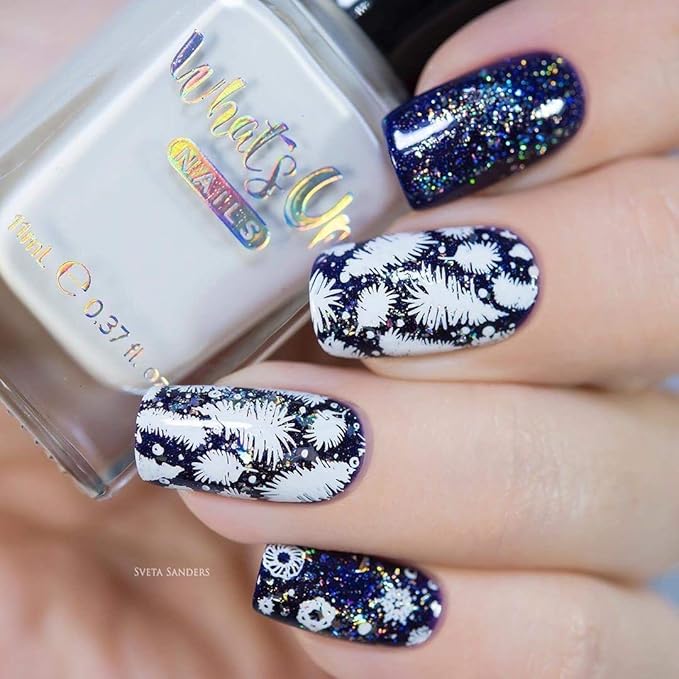Whats Up Nails - Christmas New Year Winter Nail Stamping Plates (B049, B050) for Nail Art Design