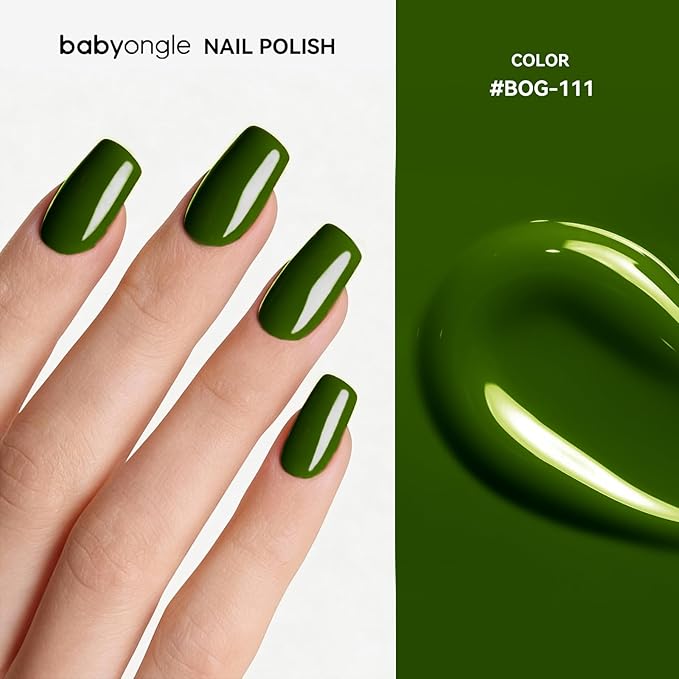 Nail Polish Avocado Green, 14 ML Quick Dry Nail Polish for Nail Art DIY Manicure at Home, Chip Resistant Nail Lacquer for Nail Art Varnish, Long Lasting, BOG111