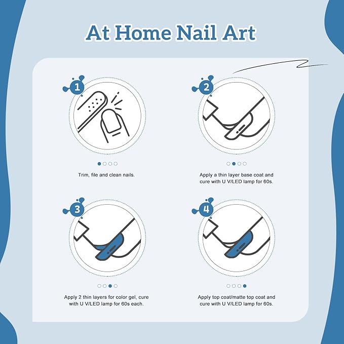 JODSONE Blue Gel Nail Polish 16.5ml Blue Gel Polish High Gloss Soak Off U V Manicure Salon DIY at Home