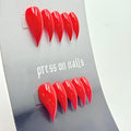 10 Pcs Christmas Press on Nails RIICFDD Red Fake Nails Curved Stiletto Eagle Claw False Nails Muti-Layer Gel Handmade Nail Cat Claw Stick on Nail for Women New Year Nail (S)