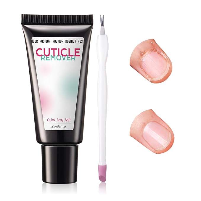 Cuticle Remover Kit - Portable Nail Care Set with Cuticle Remover Cream and Dual-Ended Cuticle Pusher, Easy Manicure Tool Kit for Women Manicure at Home & Travel