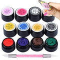 12 Color 3D Nail Sculpting Gel Set – Professional Carving Gels for Nail Art Design, Soak Off Polish Decoration, Flower Patterns & Precision Modeling Tools for Adults