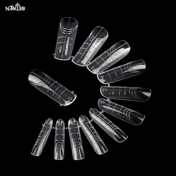 NMKL38 120PCS Dual Nail Forms 12 Sizes Full Cover Nail Molds With Scale Nail Art Design for Salon DIY at Home