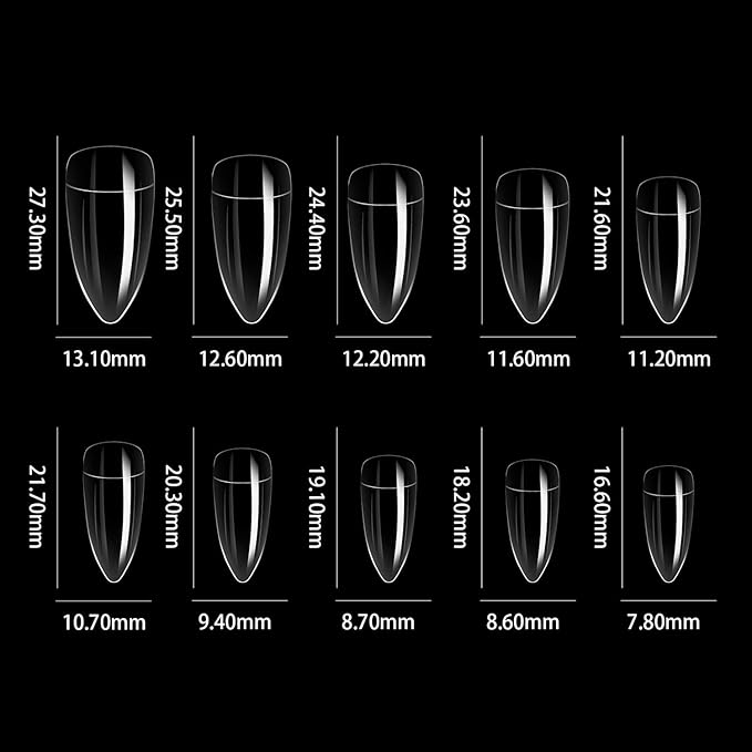 100 Pcs Medium Stiletto Press on Nails Kit,Soft Gel Pre-Shaped Acrylic Nail Tips Eagle Claw Designs Glue on Nail Glossy Extension Tips Manicure Home DIY 10 Sizes Gelly Tips