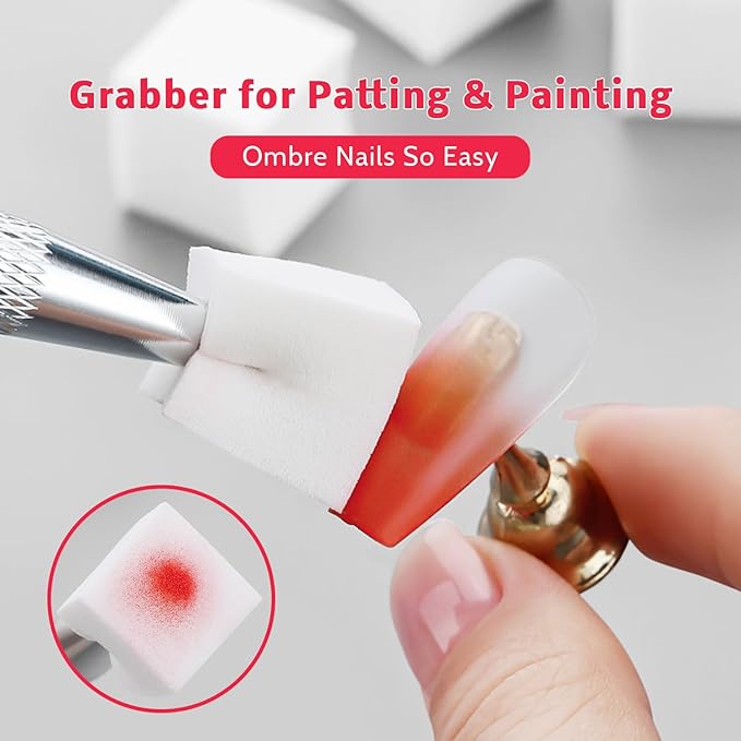 Christmas Gel Polish, 9 Colors Ombre Patting Gel Nail Polish Palette, 100 Sponges 6 Brushes 1Grabber, Blending Color Gradient Painting Nails Art, No Wipe, UV/LED Cured (Set 08)