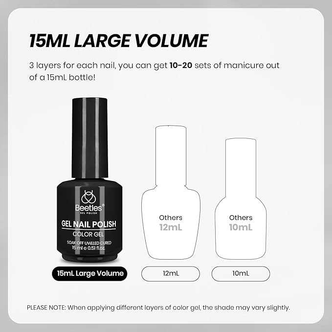 Beetles Black White Gel Polish Set - 2 Pcs 15ml Black And White Colors Polish French Nails Soak Off Led Nails Art Manicure Salon Diy at Home