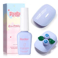 Beetles Blue Gel Nail Polish - Blueberry Smoothie Pastel Blue Gel Polish, Same Color Same Bottle, Soak Off UV LED Lamp Pastel Nails Art, Long-Lasting Manicure Salon DIY Home Spring Nails