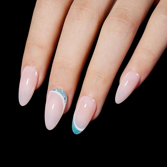 AILLSA Medium Almond Nail Tips 450PCS Full Cover Clear Acrylic Nail Tips Double-Sided Matte No Need Base Coat Press on Fake Nails Tips for Extension False Nails DIY Salon 15 Sizes