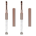 Builder Gel Brush, 2Pcs Oval UV Gel Nail Brush Rhinestone Handle Professional Nail Art Tools Nails Drawing Pen Gel-Brushes for Nails Rose Gold