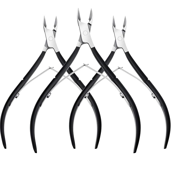 Mudder 3 Packs Cuticle Trimmer Nippers Cutter Tool Stainless Steel Nail Cuticle Scissors Remover with Pointed Blade Scissors Pedicure Manicure Tool for Fingernails and Toenails Nails Care