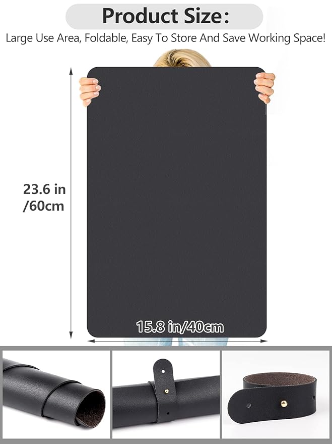 (MAT ONLY) Nail Art Table Mat, Nail Arm Rest Pad for Acrylic Nails, Soft Microfiber PU Leather Nail Mat for Table, Foldable Nail Hand Rest Pillow Manicure Pad, Acrylic Nail Desk Mat for Nail Cushion