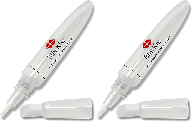 Bliss Kiss Refillable Cuticle Oil Pen for Nails - Empty 8 ml Squeeze Nail Oil Pen with brush applicator from 2-Pack