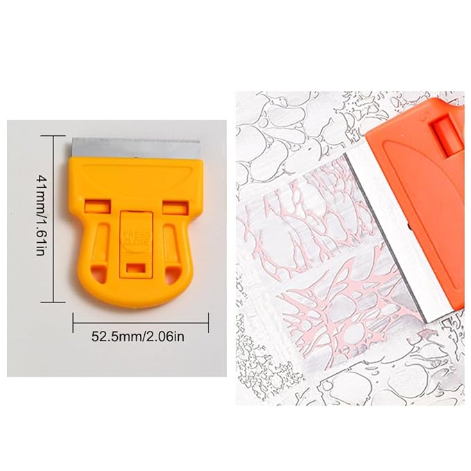 4 Pack Nail Art Plates Razor Blade Scraper Small Stainless Steel Template Cleaning Razor Scraper Glue Remover Tool for Nail Stamping Plates Set Nail Art Stamper Scraper Nail Stamp Plate Kit