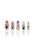 LOVFUL Press on Nails Treasure Trove Rhinestone | Handmade with Full Covered Crystals | Reusable Full Cover Nails | Coffin Classic Regular 1.3 in | H103-M