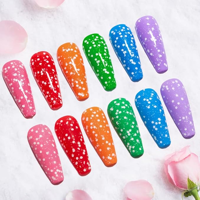 MIZHSE White Spot Gel Nail Polish, Snow Gel Polish Winter Style Snowflake Effect Soak Off UV LED Gel Polish Home Manicure Nail Art Salon 10ml