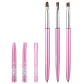 Metal Purple Nail Art Clean Up Brushes for Cleaning Polish Mistakes on the Cuticles, Acetone Resistant Nail Brush, Fingernail Cleaning Brushes for Nail Art and Designs (Round&flat&Bevel)