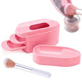 2 in 1 Dip Powder Recycling Tray System, Nail Dip Powder Storage Tray with Cleaning Brush, Container for Glitter, Sequins, Caviar Beads, Manicure Tool Kit for Home & Salon (Pink)