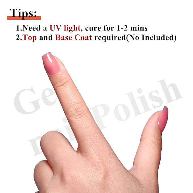 Imtiti 10ml Jelly Pink Gel Nail Polish Long Lasting Soak Off UV Led Pink Gel Polish Salon DIY at Home Gift for Women 1Pcs