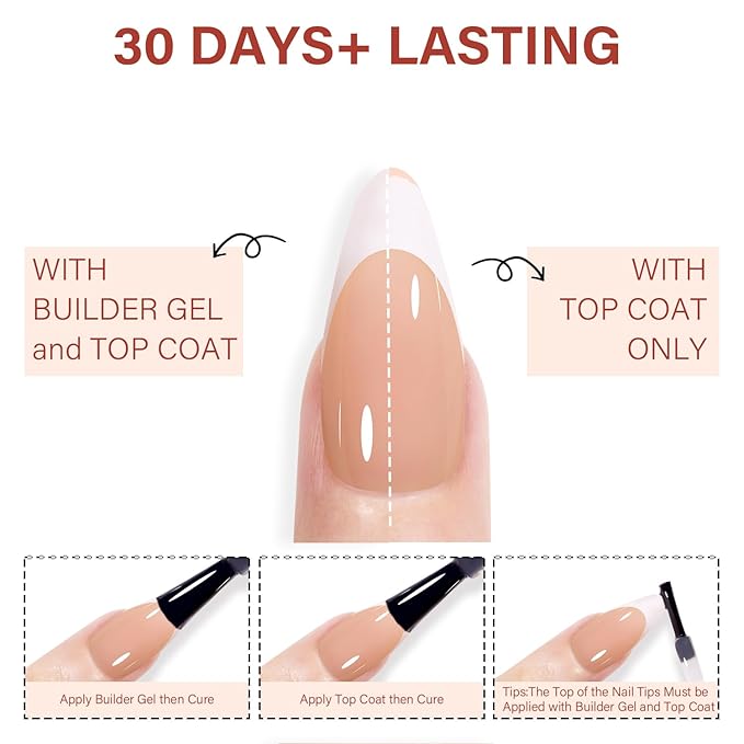 AILLSA French Gel Nail Tips,180 Pcs French Tip Press On Nails Medium Almond, Pre-Applied Primer & Base Coat, No Need File, Almond Fake Nails Press ons with Designs 15 Sizes