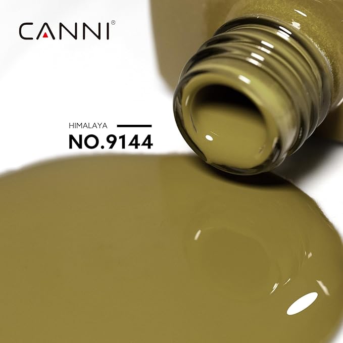 CANNI Olive Green Gel Nail Polish, 1Pcs Pastel Lime Sage Light Green Gel Polish Bringt Mint Color High Gloss Soak Off U V French Nail Manicure Salon DIY