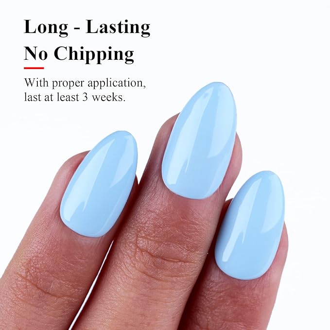Imtiti Pastel Gel Nail Polish, 1 Pcs 0.5 Fl Oz Pastel Blue Gel Polish Soak Off LED U V Nail Gel Polish Spring Summer Easter Gel Nail Polish DIY Nail Art Starter Manicure Salon Gel Nail Kit