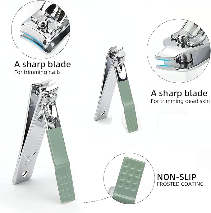 Manicure Set Pedicure Kit Nail Clipper Set Men Women 16 Pcs Personal Care Tools Kit with Portable Travel Case Professional Manicure Pedicure Tools Grooming Kit for Family Friends(Green)