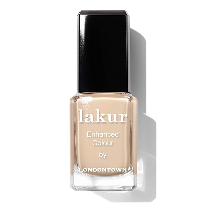 LONDONTOWN lakur Nail Polish - Chip-Resistant, Non-Toxic, Conditions & Hydrates Nails | Glossy Sheer Nude, Teatime, .40 fl oz