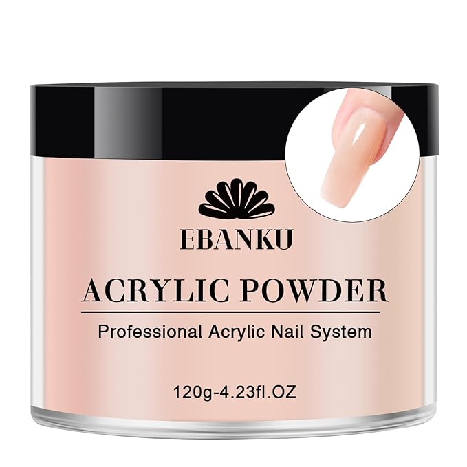 EBANKU Acrylic Powder Nude 120g/4.23oz Professional Acrylic Nail Powder for 3D Fingernail Carving & Nail Extensions Manicure, Long Lasting, No Nail Lamp Needed