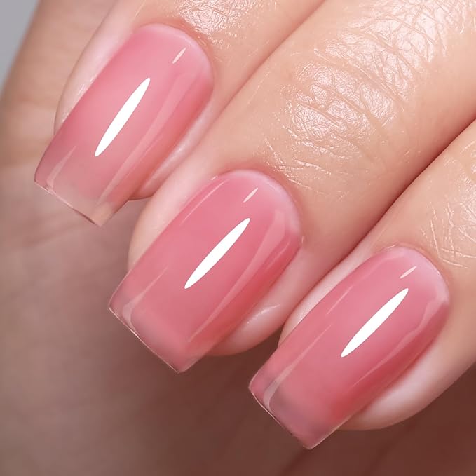 Imtiti 10ml Jelly Pink Gel Nail Polish Long Lasting Soak Off UV Led Pink Gel Polish Salon DIY at Home Gift for Women 1Pcs