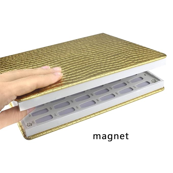 NMKL38 120 Nail Color Chart Display Book for UV Gel Color Cards Salon Tool with False Nail Tips (Silver)