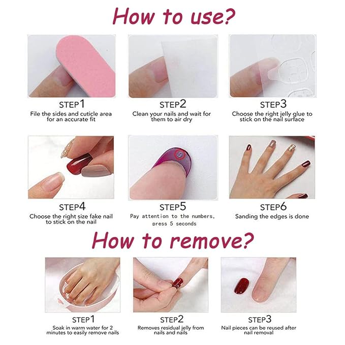 48Pcs Purple French Tip Press on Toenails Press on Nails Long Square Fake Nails with Design 3D Flower Glue on Nails Lilac False Nails Glossy Reusable Summer Nails Toenails for Women Manicure