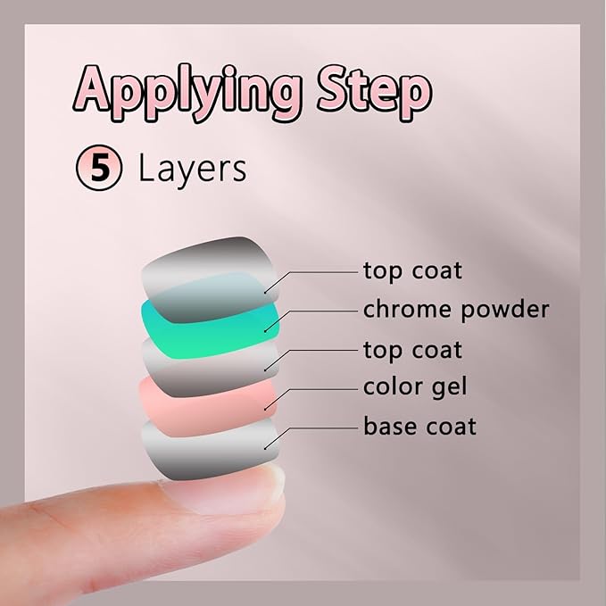6 Colors Set 0.5g/Jar Chrome Nail Powder Holographic Metallic Mirror Effect Pigment Dust for Gel Nail Art Manicure Decoration