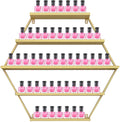 Metal Wall-Mounted Nail Polish Shelf and Essential Oil Rack, Used in Nail Salon, Beauty Salon, Home Perfume/Cosmetics/Beauty Supplies/Spices Collection Display Rack