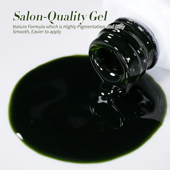 Born Pretty Jelly Green Milky White Gel Nail Polish St. Patrick's Day Transparent Sheer Colors Gel Nail Kit for Salon Gel Manicure and Nail Art DIY at Home 6 Colors