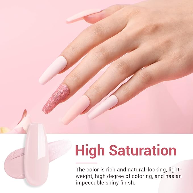 AZUREBEAUTY Dip Powder Nail Kit,4 Colors Nude Pink Glitter Hues,Starter Set for French Nails & All Seasons,Includes Base Coat, Top Coat, Activator & DIY Salon Liquids