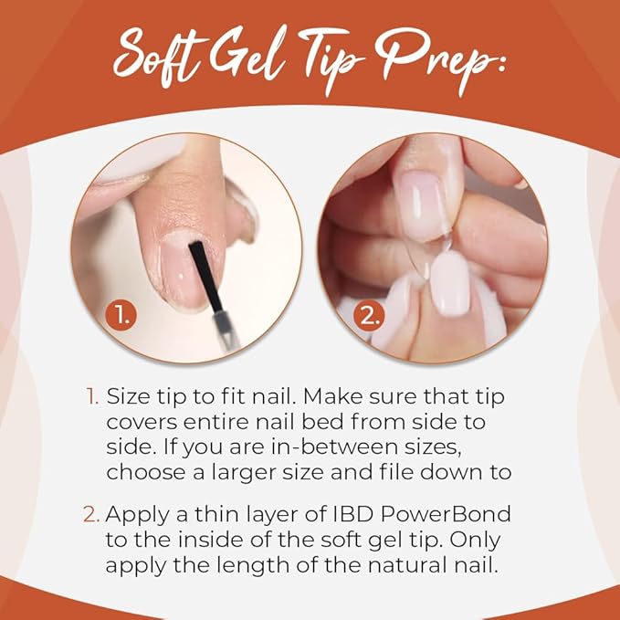 IBD Clear Soft Gel Nail Tips - Pre-Etched Short Almond Nail Tips for Strong Adhesion Acrylic Gel Extensions, Easy Press On DIY Nail Art, 504 Pcs, 12 Sizes