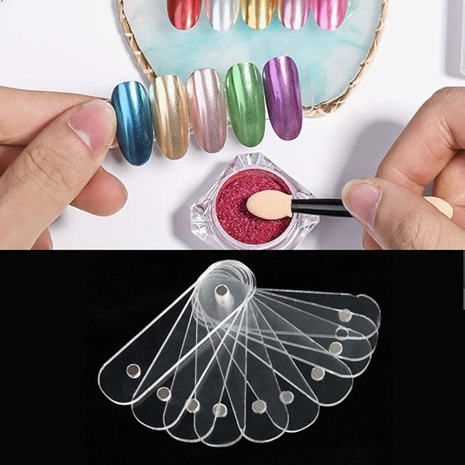 10Pcs Nail Art Showing Holder Nail Art Acrylic Strip Magnetic Display Transparent Manicure DIY Nail Salon Accessory Clear Nail Sticks Polish Display(10pcs)