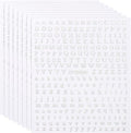 PATIKIL Letter Nail Stickers, 8 Sheet 3D Self-Adhesive English Letter Nail Decals Small Alphabet Art Sticker Metallic Fluorescence Design Manicure for Women DIY Decor, Laser Silver