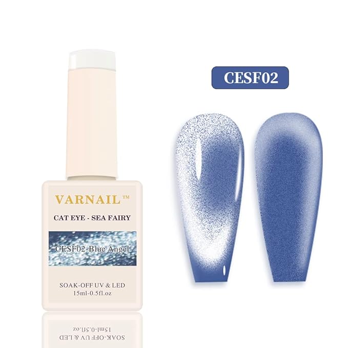 VARNAIL Sea Fairy Cat Eye Gel Polish Set 6 Colors, 15ML Pastel Color Cat Eye Nail Gel Polish with Magnet, Soak off UV Light Nail Polish Set, Salon Quality Magnetic Nail Polish