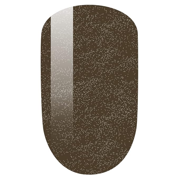 LeChat - Perfect Match Gel Polish - Crown Royal - Dark Golden Brown with Frost Finish and Fine Gold Glitter - (0.5 Ounce) - Easy Application - Soak Off Formula