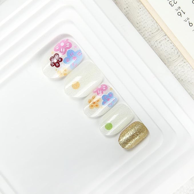 Press on Nails for Kids,tween Girls Trendy Stuff Fake Nails Kit,Pre-glue Glitter Stick on Nails for Kids 6,7,8,9,10-12 years old, Great for Girl Birthday Gifts,Parties&Makeovers Decoration