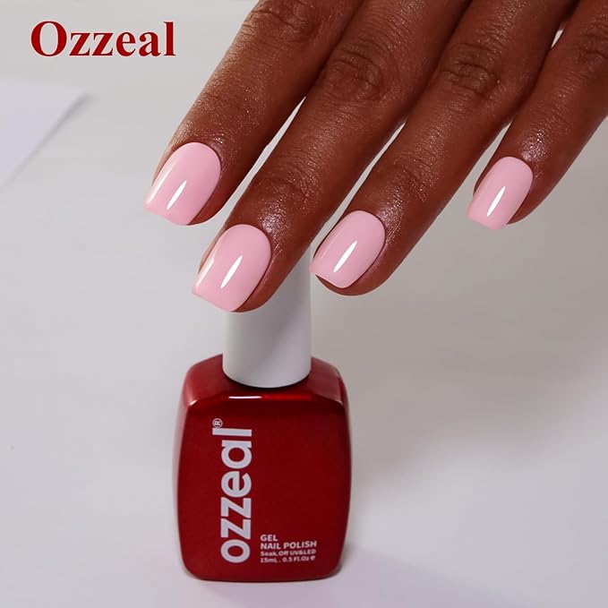 Gel Polish, 0.5 Fl Oz Milky Pink Nail Gel Polish Spring Summer Art Starter Manicure Salon DIY Soak off UV LED Design