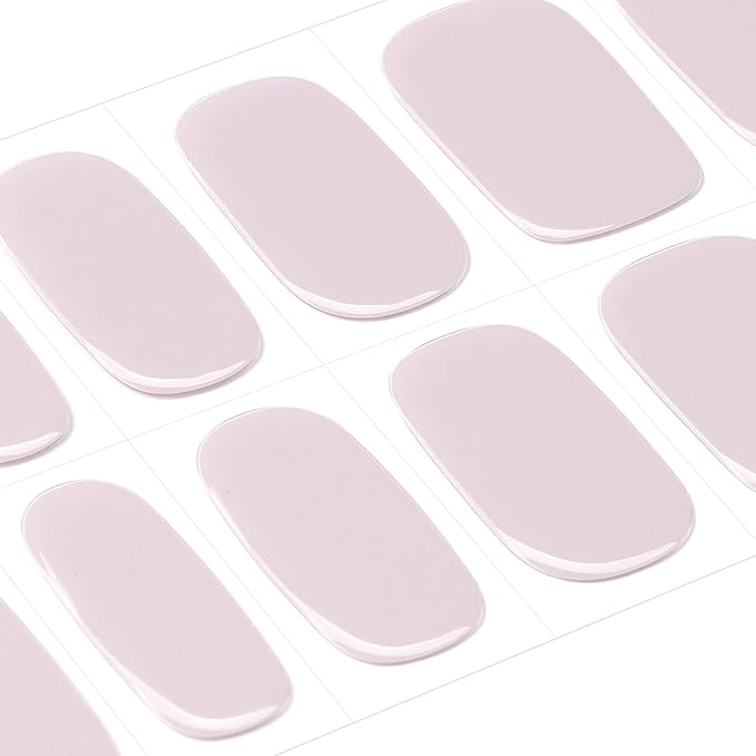 DANNI & TONI Semi Cured Gel Nail Strips Lavender Pink Gel Nail Wraps Pastel Violet 28 Stickers |Pink Mist