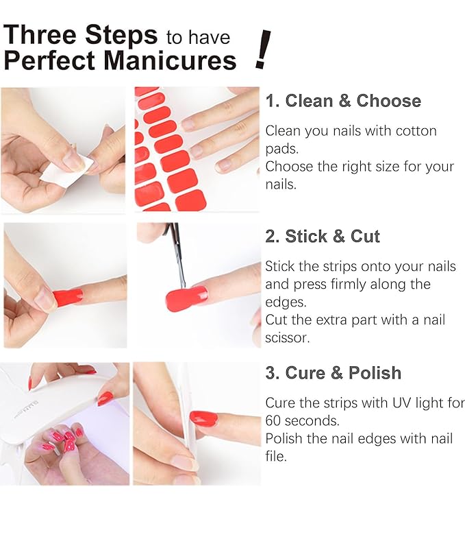 Semi Cured Gel Nail Strips, Irregular French, Beige 20pcs Gel Nails Sticker UV for Home Nails DIY