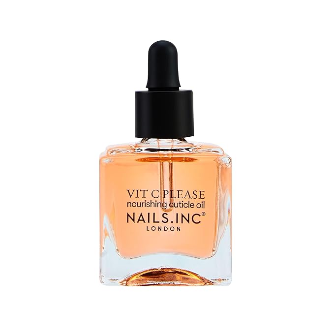 Nails Inc Vit C Please Nourishing Cuticle Oil With Vitamin C, Hydrating & Brightening, Cuticle Treatment, Orange Extract, Moisurizing Formula, Strengthening, Healthier Nails, 0.47 Fl Oz