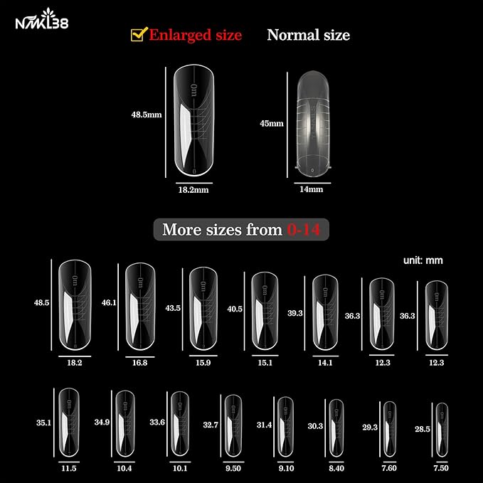 NMKL38 150Pcs Dual Forms Full Cover Nail Tips Upper Arched Extension Mold