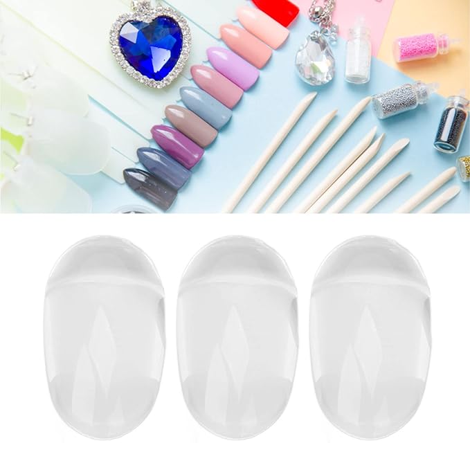 Dioche 50pcs Clear Glass Nail Polish Gel Color Display Card, Clear Glass Nail Art Color Display Tips for DIY Manicure Salon, Glass Exquisite Nail Decoration for Women, Wholesale Business