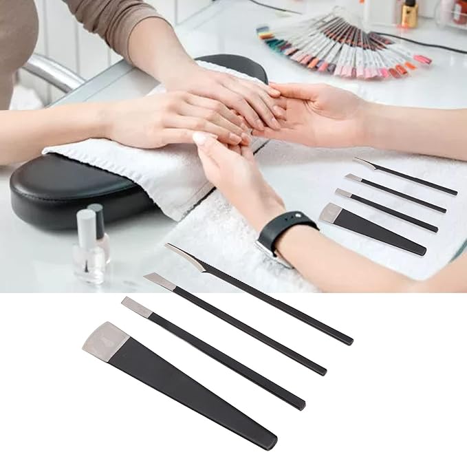 4Pcs Pedicure Knife Set, Ingrown Toenail Knife, Steel Ingrown Toenail Removal Kit, Professional Callus Shaver, Foot Scraper for Dead Skin Corn Remover Tool with Storage Bag