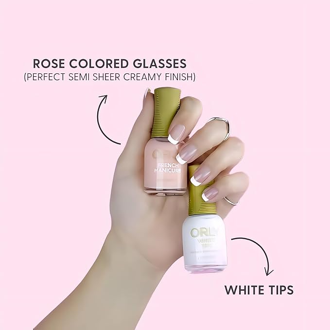 Orly French Manicure Colour | Chip-Resistant Nail Lacquer For Salon-Like Finish | Long-Lasting & Fade Resistant | Quick Dry Formula (Rose-Colored Glasses, 18ML)