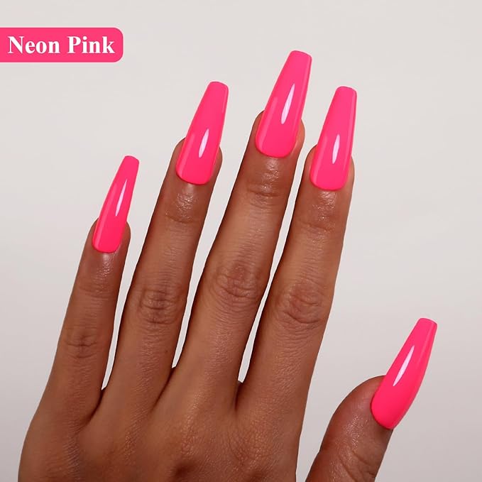 Imtiti Pink Gel Nail Polish, 0.5 Fl Oz Neon Pink Gel Polish Soak Off LED UV Spring Summer DIY Nail Art Starter Manicure Salon